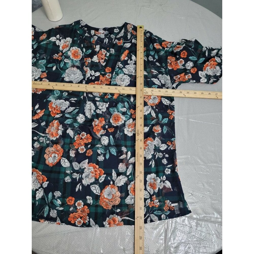 Tommy Hilfiger Women's Size S Blouse Urban Folklore Floral Top V Neck NWT 35 - Picture 9 of 12